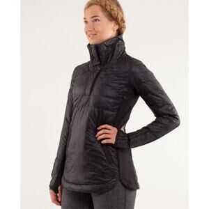 Lululemon What The Fluff Pullover Black Goose Down Jacket Size 10